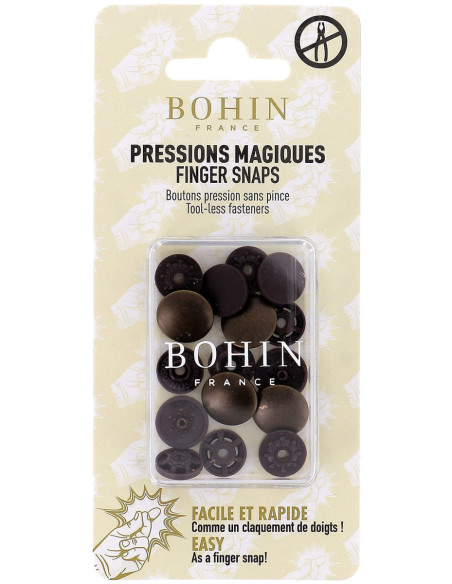 Bottoni a pressione magici senza pinza 14 mm - Finitura in metallo rame