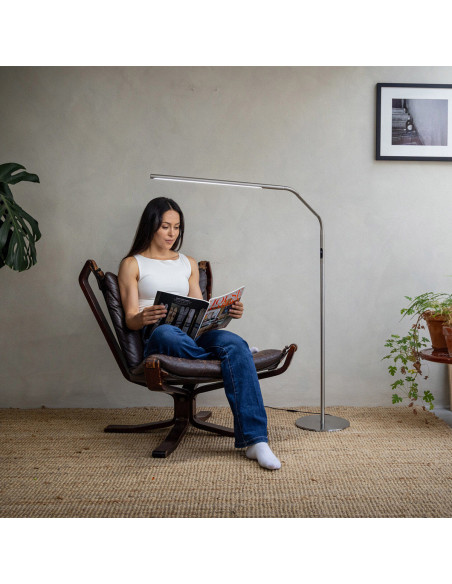 Lampada da terra Daylight Slimline 4 - Acciaio spazzolato