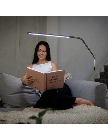 Lampada da terra Daylight Slimline 4 - Acciaio spazzolato