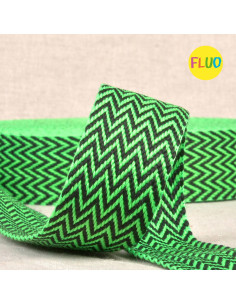 Cinghia a chevron - Verde fluorescente e nero