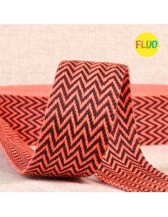 Cinturino a chevron - Rosa fluorescente e nero