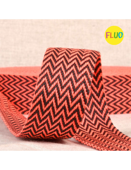 Cinturino a chevron - Rosa fluorescente e nero
