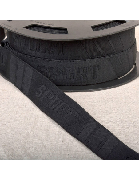 Elastico boxer sport in rilievo - Nero