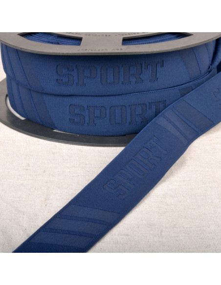 Elastico boxer sport in rilievo - Blu marino