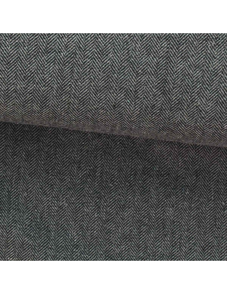 Tessuto di lana tweed per cappotto - Grigio medio