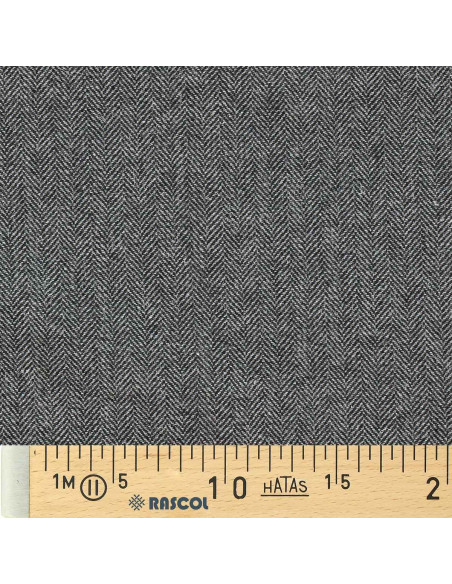 Tessuto di lana tweed per cappotto - Grigio medio