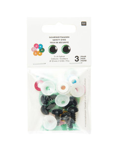 Occhi di sicurezza 6 colori Ricorumi 12 mm - 3 paia 2