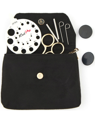Astuccio per accessori da maglia KnitPro - Nero