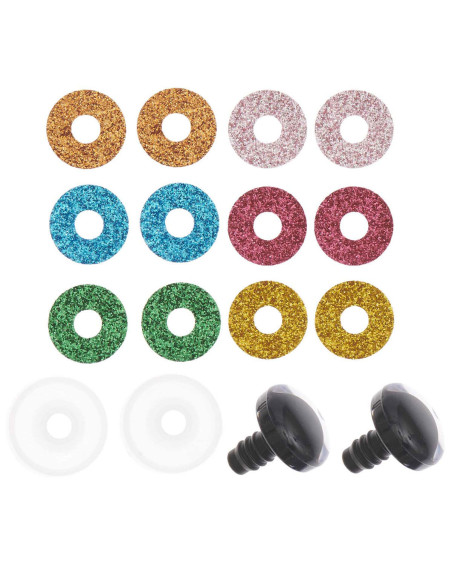 Occhi di sicurezza 6 colori Ricorumi 20 mm - 1 paio