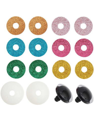 Occhi di sicurezza 6 colori Ricorumi 30 mm - 1 paio