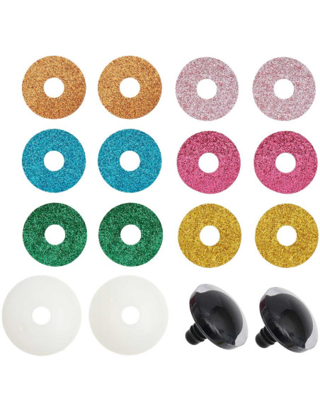 Occhi di sicurezza 6 colori Ricorumi 30 mm - 1 paio