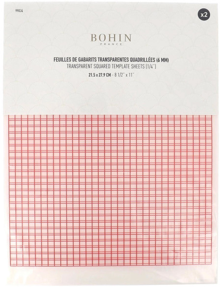Fogli di modelli trasparenti quadrettati Bohin