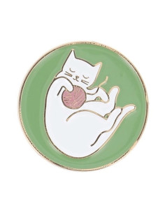 Porta-aghi magnetico Bohin - Gatto gomitolo sfondo verde