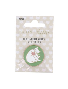 Porta-aghi magnetico Bohin - Gatto gomitolo sfondo verde 2