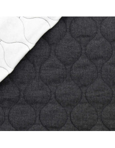 Tessuto di cotone trapuntato wave - Denim chambray