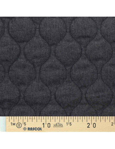 Tessuto di cotone trapuntato wave - Denim chambray