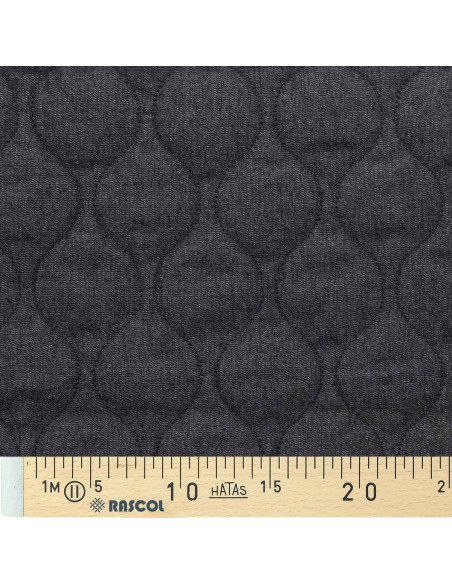 Tessuto di cotone trapuntato wave - Denim chambray