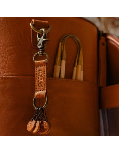 Portachiavi con cinturino in pelle Muud Feliz - Whisky