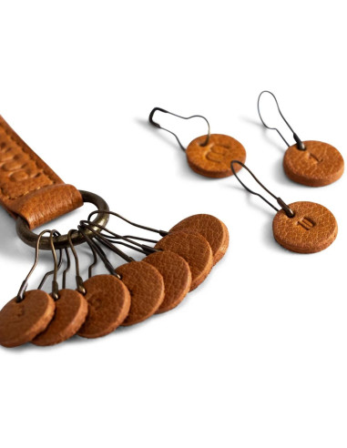 Portachiavi con cinturino in pelle Muud Feliz - Whisky