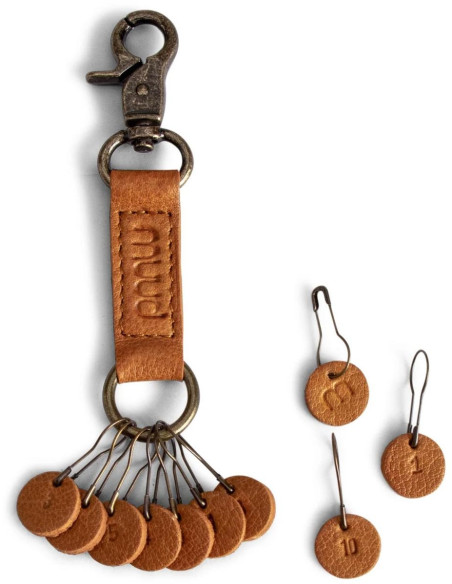Portachiavi con cinturino in pelle Muud Feliz - Whisky