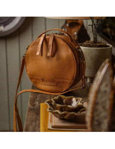 Borsa da lavoro a tracolla rotonda Muud Bella - Whisky