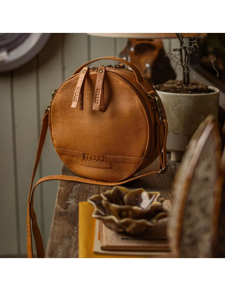Borsa da lavoro a tracolla rotonda Muud Bella - Whisky