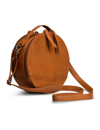 Borsa da lavoro a tracolla rotonda Muud Bella - Whisky