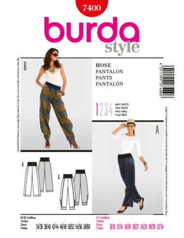 Modello di pantaloni - Burda 7400