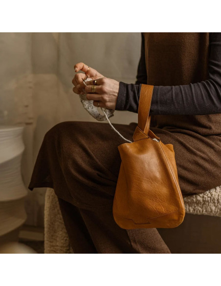 Borsa shopper in pelle Muud Dzana - Whisky