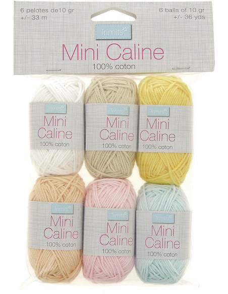 Confezione da 6 gomitoli di cotone Câline Mini - Colori pastello