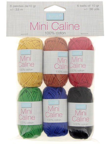 Confezione da 6 gomitoli di cotone Câline Mini - Colori base