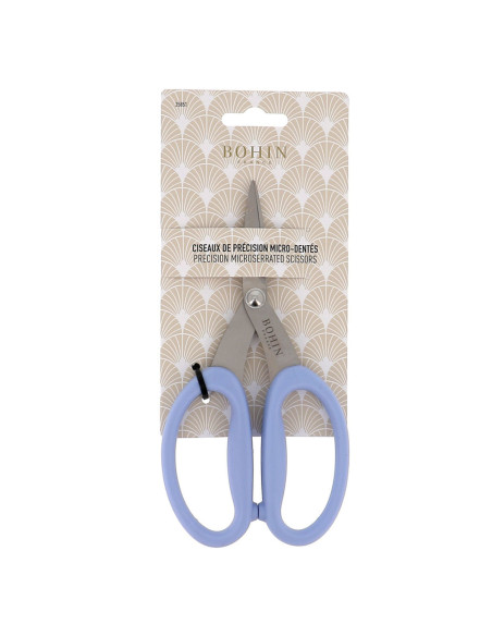 Forbici di precisione micro-dentate con grandi anelli morbidi Bohin - Blu