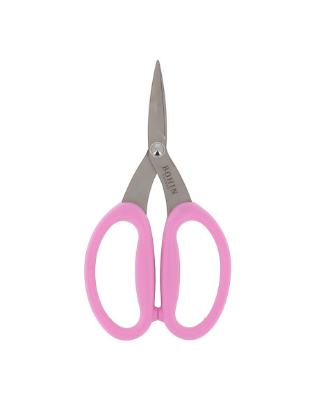 Forbici di precisione micro-dentate con grandi anelli morbidi Bohin - Rosa