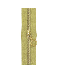 Rotolo di 5 metri di chiusura in nylon 5 mm con cursori a forma di cuore - Oro lurex 2