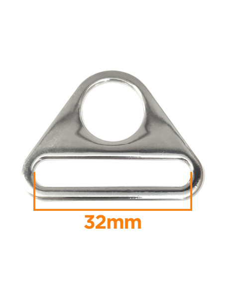 Anello triangolare passante 32 mm - Argento