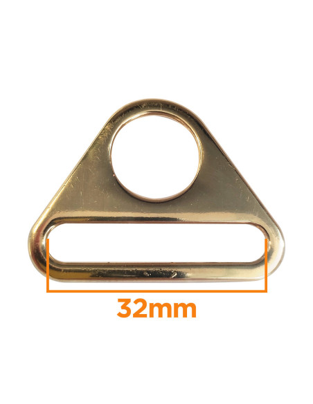 Anello triangolare passante 32 mm - Oro