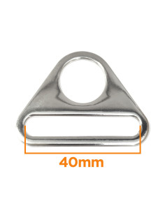 Anello triangolare passante 40 mm - Argento