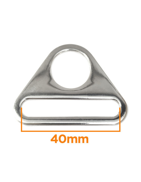 Anello triangolare passante 40 mm - Argento