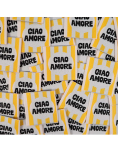 Set di 5 etichette tessute - Ciao amore