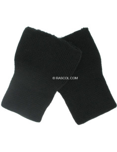 Set di 2 polsini lavorati a maglia - Nero
