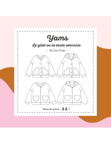 Modello di gilet o giacca Yams - Marmaï Patterns