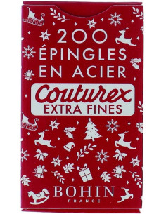 Scatola di 200 spilli extra-fini rossi Natale Bohin 2