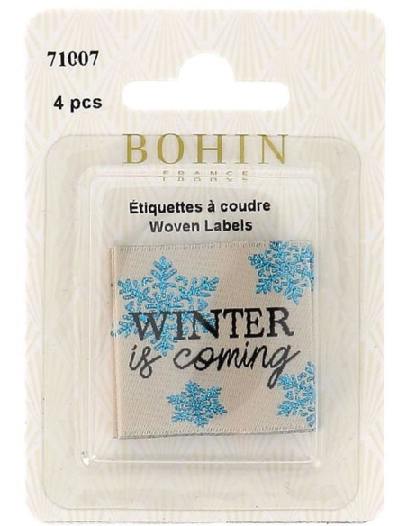 Set di 4 etichette da cucire - Winter is coming