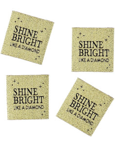 Set di 4 etichette da cucire - Shine bright