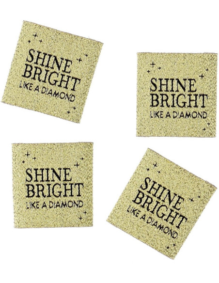 Set di 4 etichette da cucire - Shine bright