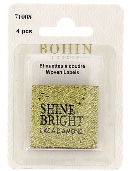 Set di 4 etichette da cucire - Shine bright