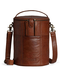 Borsa portaoggetti in pelle per il lavoro a maglia Muud Saturn XL - Marrone Ricco 2