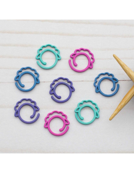 Set di 8 marcapunti aperti - Pecora colorata