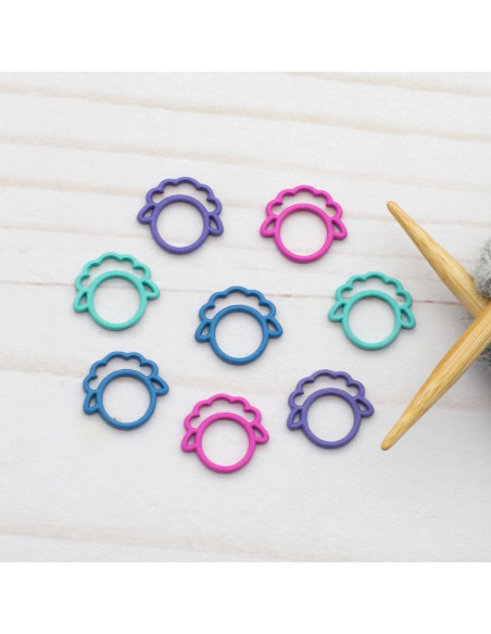Set di 8 marcapunti chiusi - Pecora colorata