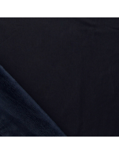 Tessuto felpa in pile alpino - Blu navy scuro